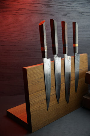 Magnetic Burmese Teak Knife Block