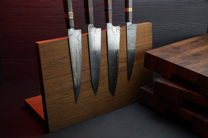 Magnetic Burmese Teak Knife Block