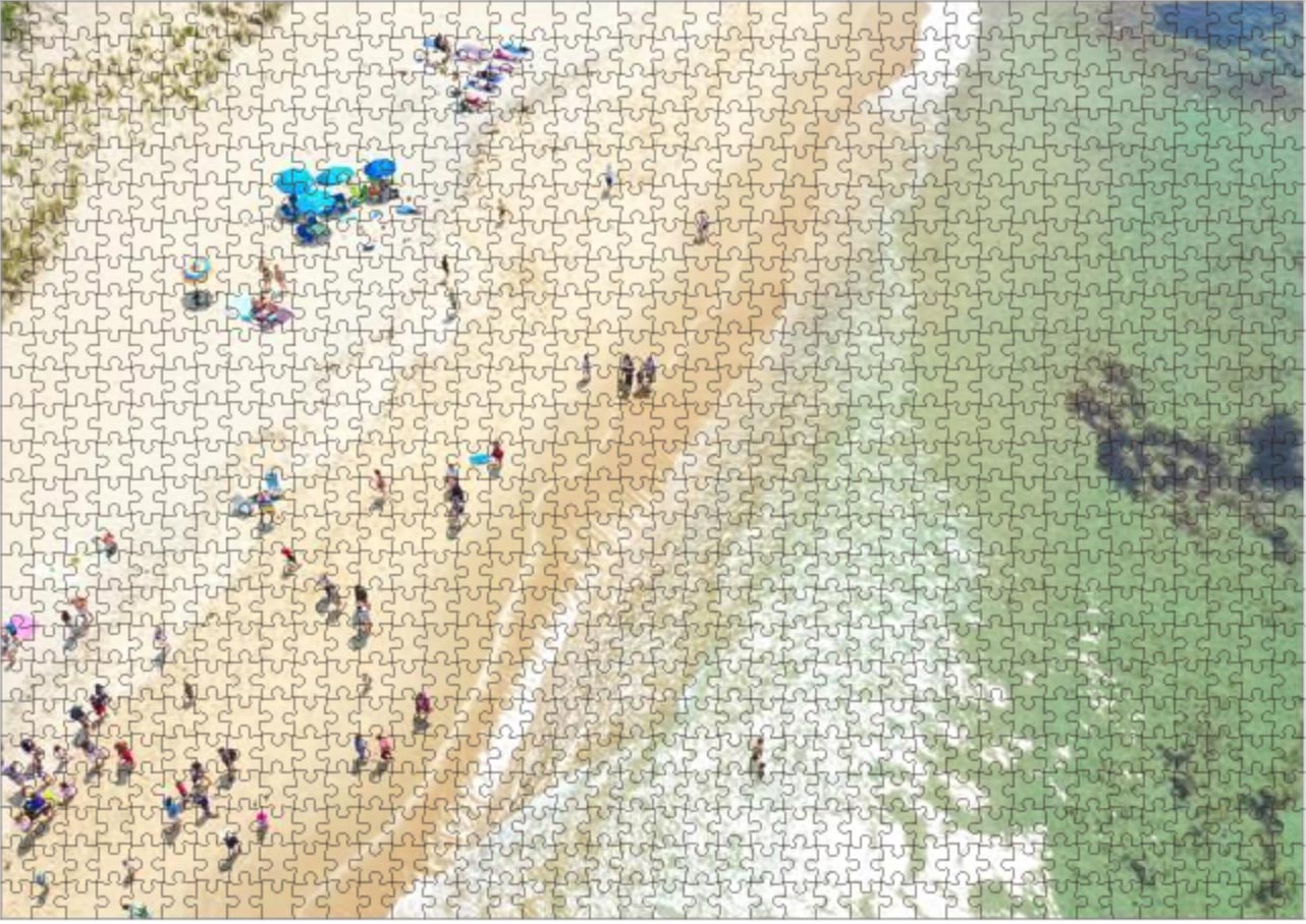 Beachgoers | Philbin Beach - Martha's Vineyard | 1000pc Wood Cut Puzzle